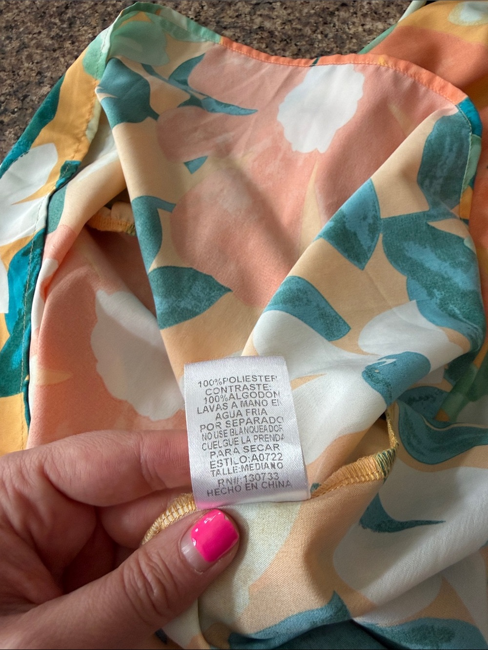 Boutique Orange Floral Maxi Dress with Teal Leaves - Picture 8 of 8